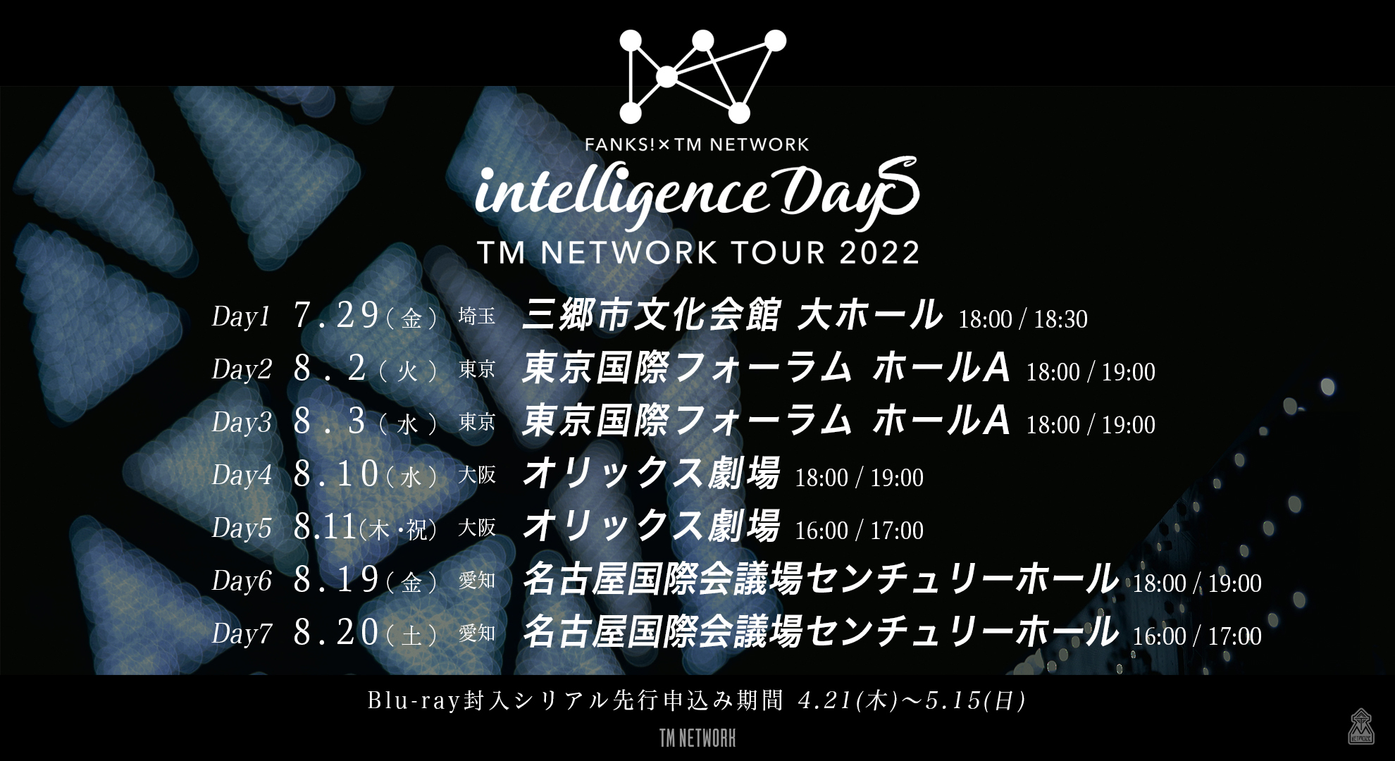 TM NETWORK 7年ぶりのライブツアー 『FANKS intelligence Days』開催