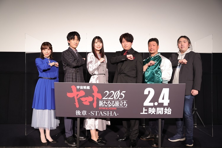 写真左から　 中村繪里子、畠中祐、森永千才、 小野大輔、安田賢司、福井晴敏