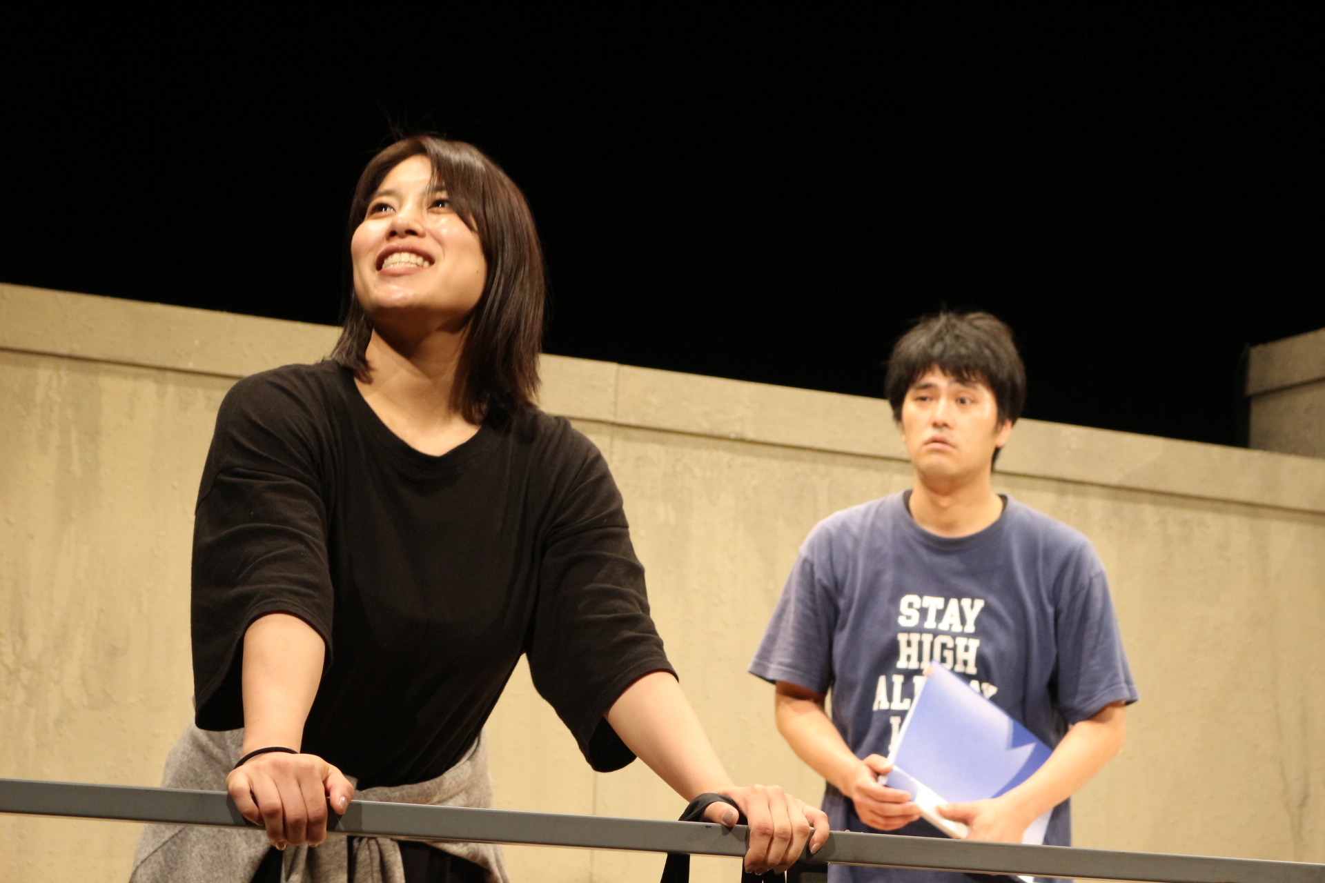 MONO特別企画『涙目コント』（土田英生脚本・演出、前川知大・横山拓也・平塚直隆脚本提供）の稽古風景。