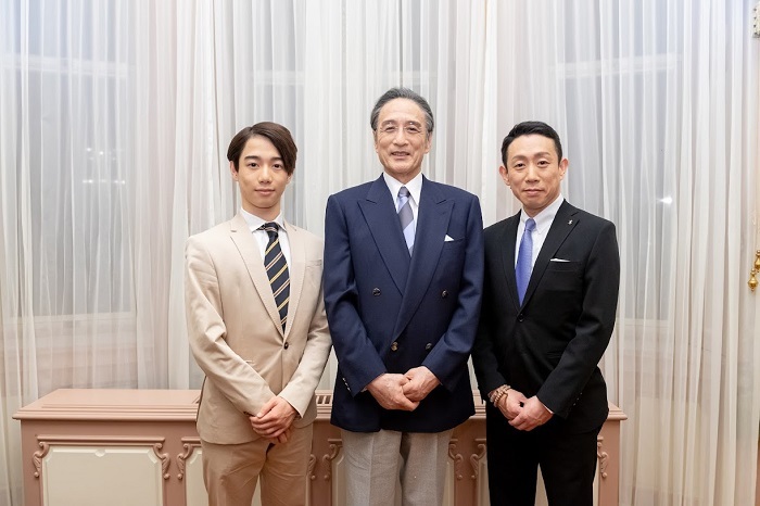 『歌舞伎家話』第5回より　（左から）片岡千之助、片岡仁左衛門、片岡孝太郎
