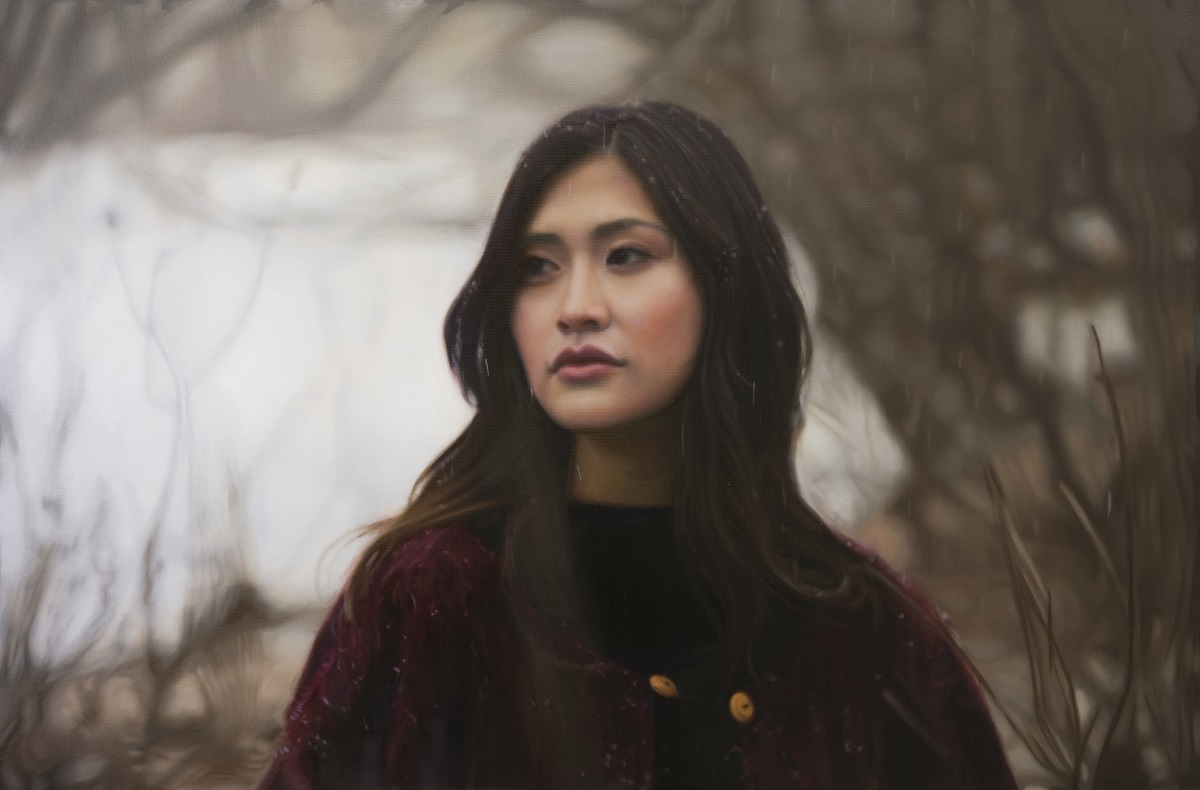 "Untitled; Kaori" 2016, oil on canvas, 50.8 x 76.2 cm ©Yigal Ozeri, Courtesy of the artist
