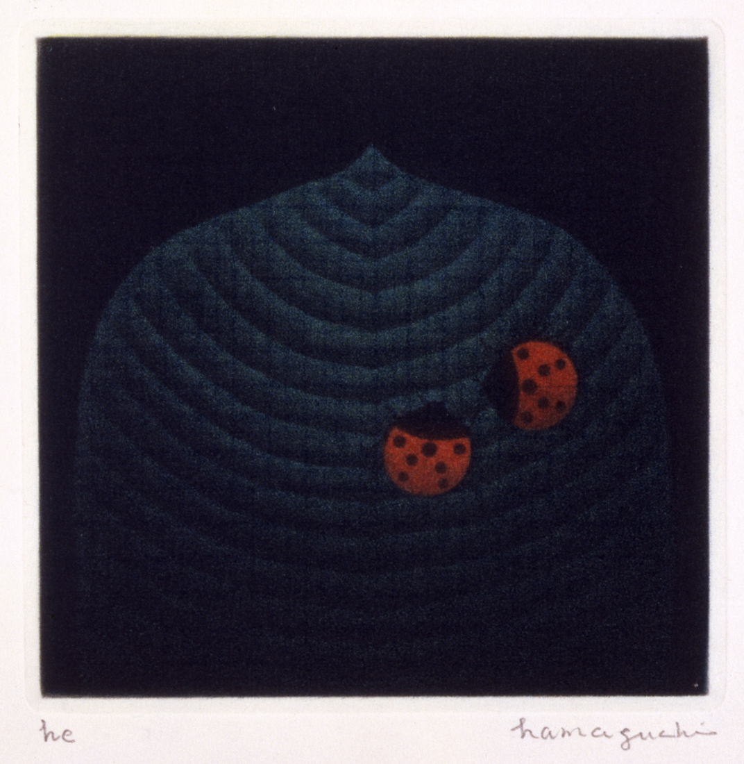 二匹のてんとう虫　銅版画　1975年