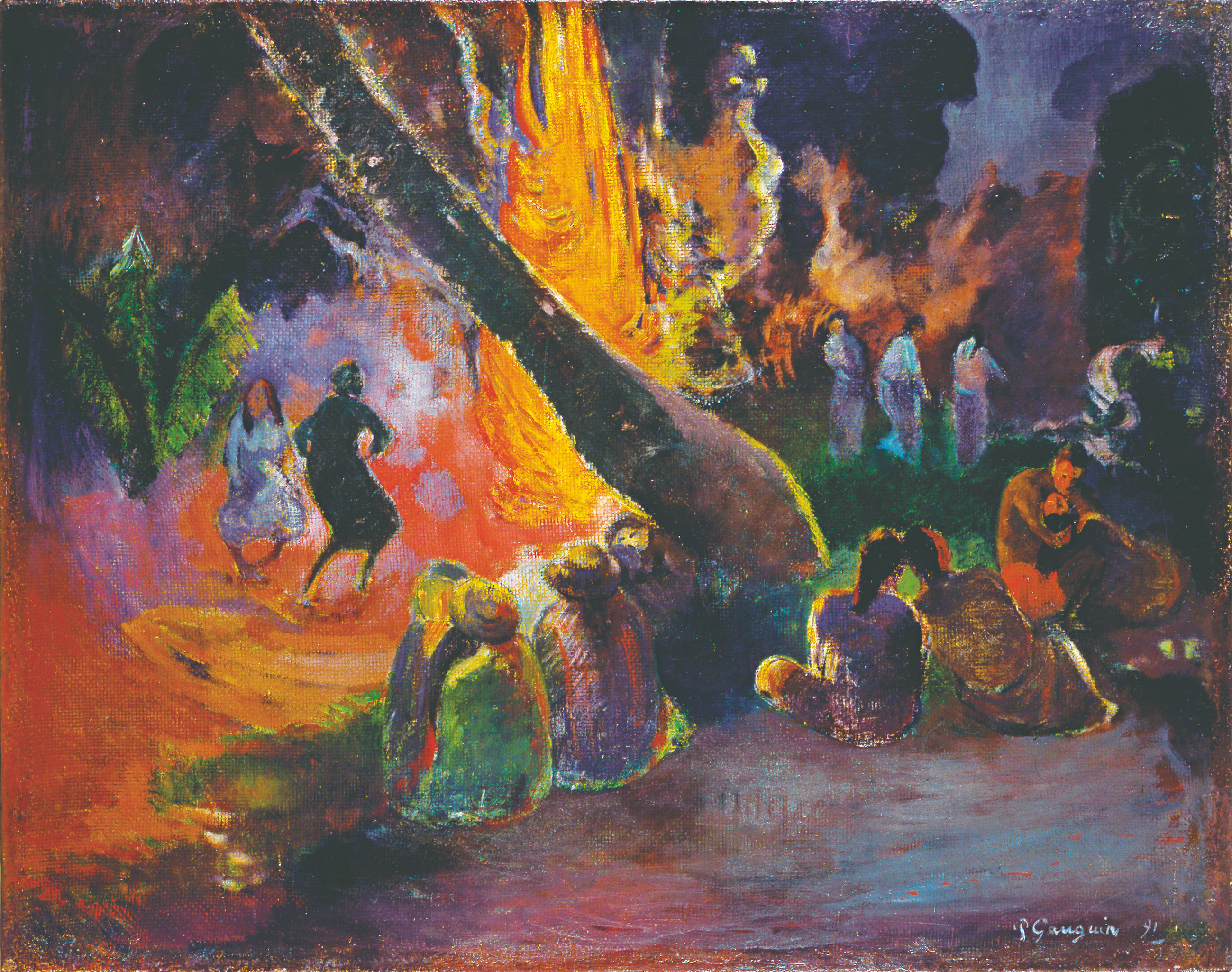ポール・ゴーガン「ウパ ウパ（炎の踊り）」 1891年、油彩／カンヴァス、72.6×92.3cm、イスラエル博物館蔵