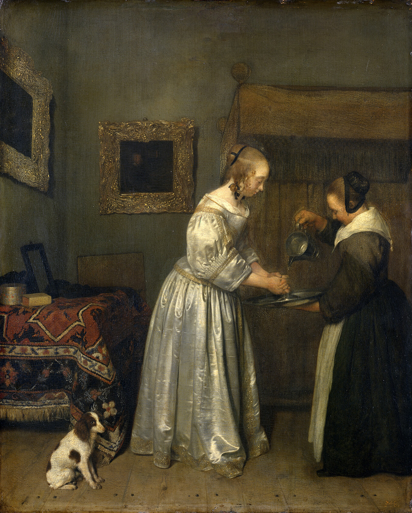 ヘラルト・テル・ボルフ 「手を洗う女」 1655-56年頃 ドレスデン国立古典絵画館 (c) Gemäldegalerie Alte Meister, Staatliche Kunstsammlungen Dresden, Photo by Elke Estel