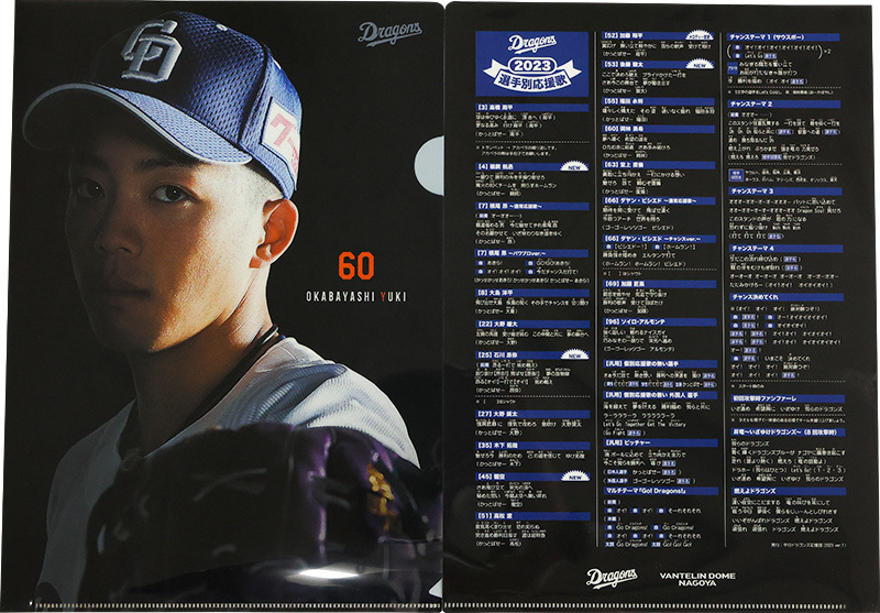 5月17日（水）に配布される「岡林勇希選手ビジュアル“応援歌クリアファイル”」