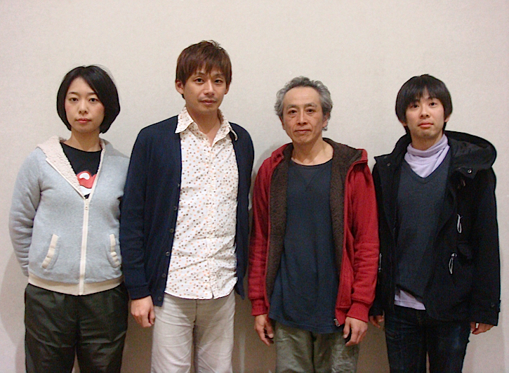 【カルマ・ストレートver.】出演者 左から・岡本理沙、上演台本・演出の刈馬カオス、いちじくじゅん、今津知也