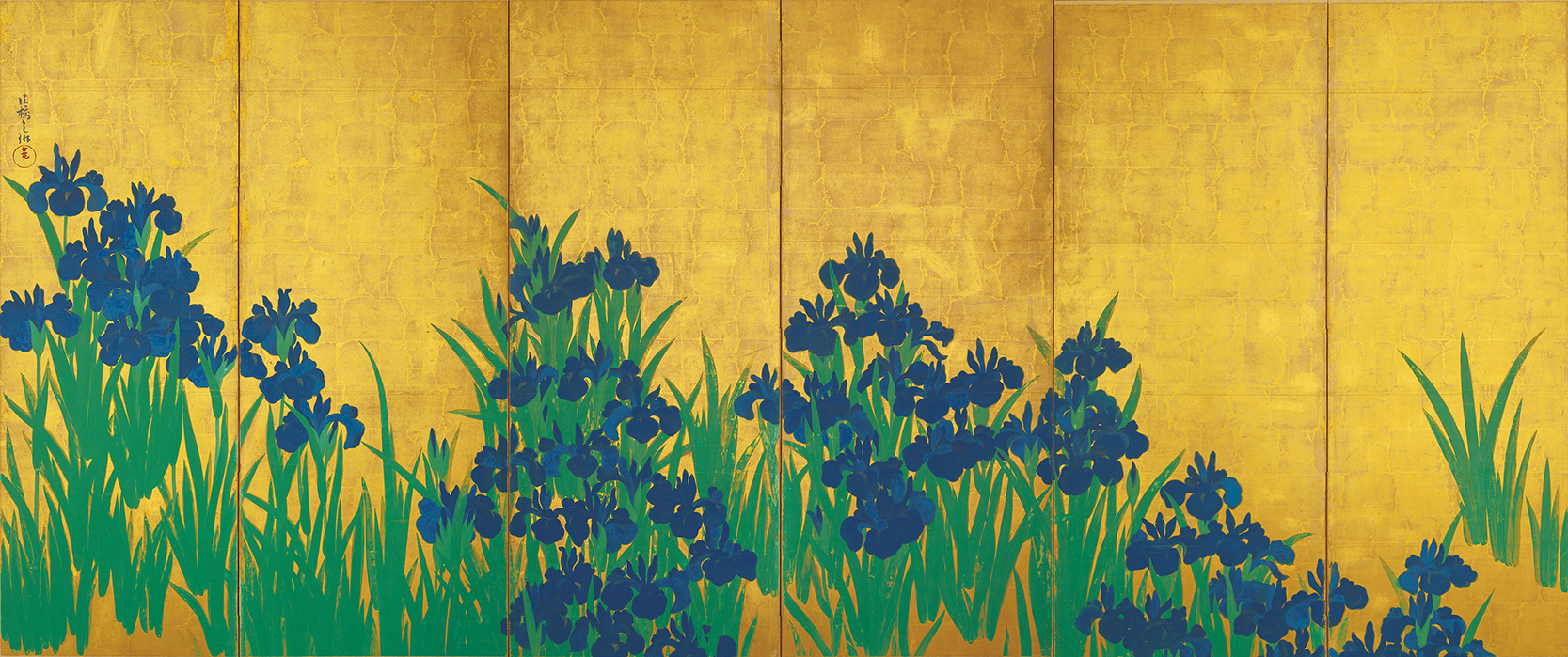 国宝　燕子花図屏風（左隻）　尾形光琳筆　江戸・18世紀　東京・根津美術館　11月14日～11月26日展示