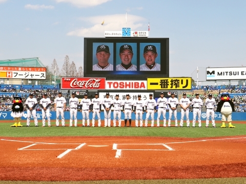 3月7日（土）の千葉ロッテマリーンズ戦では、「2020年東京ヤクルトスワローズ出陣式」が行われる（写真は昨年の出陣式の模様）