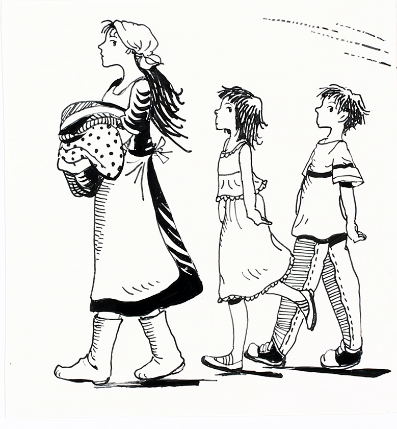 佐竹美保画『魔女の宅急便 その６』挿絵原画 2009 年10月 福音館書店