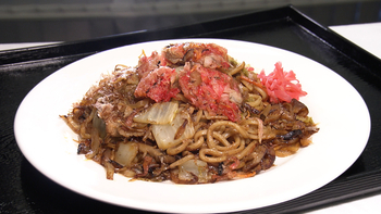 入賞作「えび香るサクサクかき揚げ焼きそば」