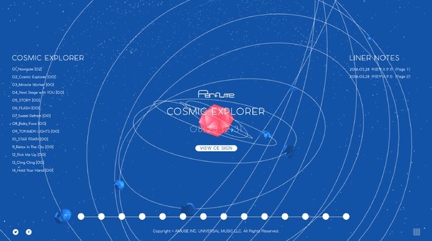 スペシャルサイト「みんなでつくるライナーノーツ『COSMIC EXPLORER』」イメージ