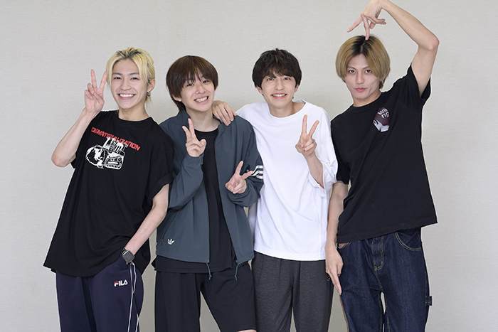 （左から）HARUKI、今牧輝琉、松永有紘、高橋怜也