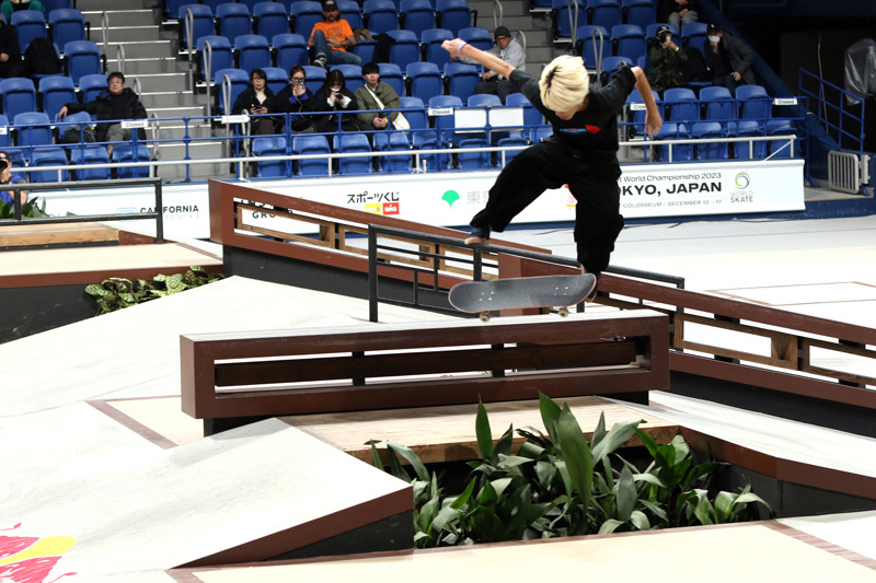 『ワールドスケートボードストリート世界選手権2023東京』準々決勝で男子は根附海⿓が首位通過。日本勢が1～4位を独占する快挙 （C）齊藤僚子