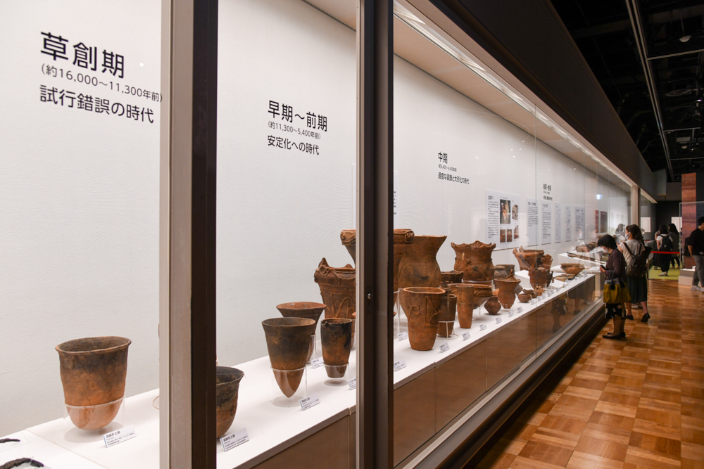 「土器の機能と美の変化」の展示