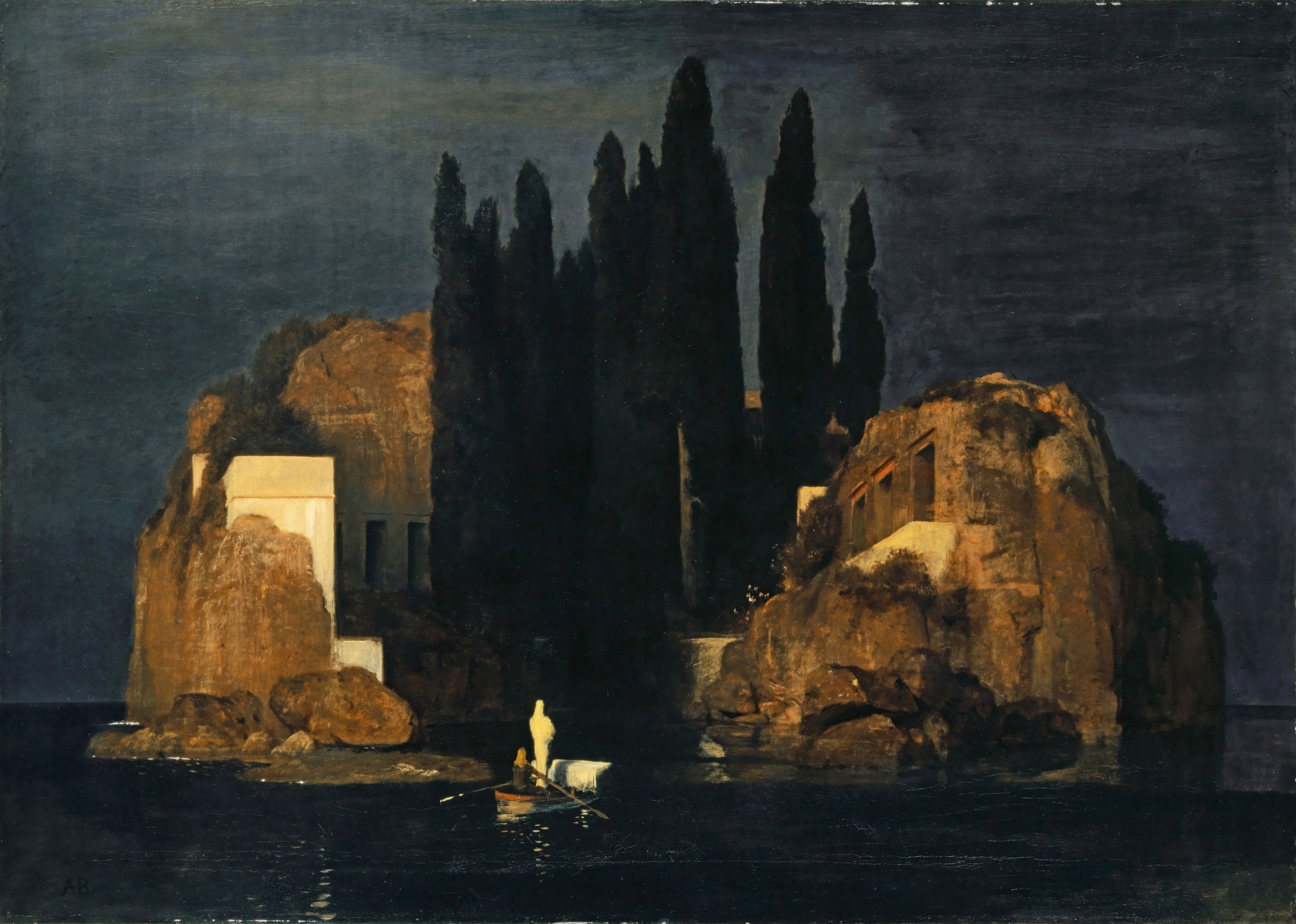 アルノルト・ベックリーン《死の島》1880年　カンバスに油彩　111×155㎝　バーゼル美術館