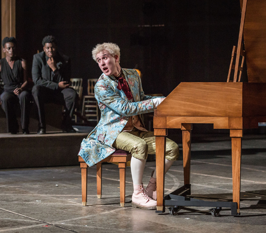 Adam Gillen - Wolfgang Amadeus Mozart, background Sarah Amankwah, Hammed Animashaun as Venticelli