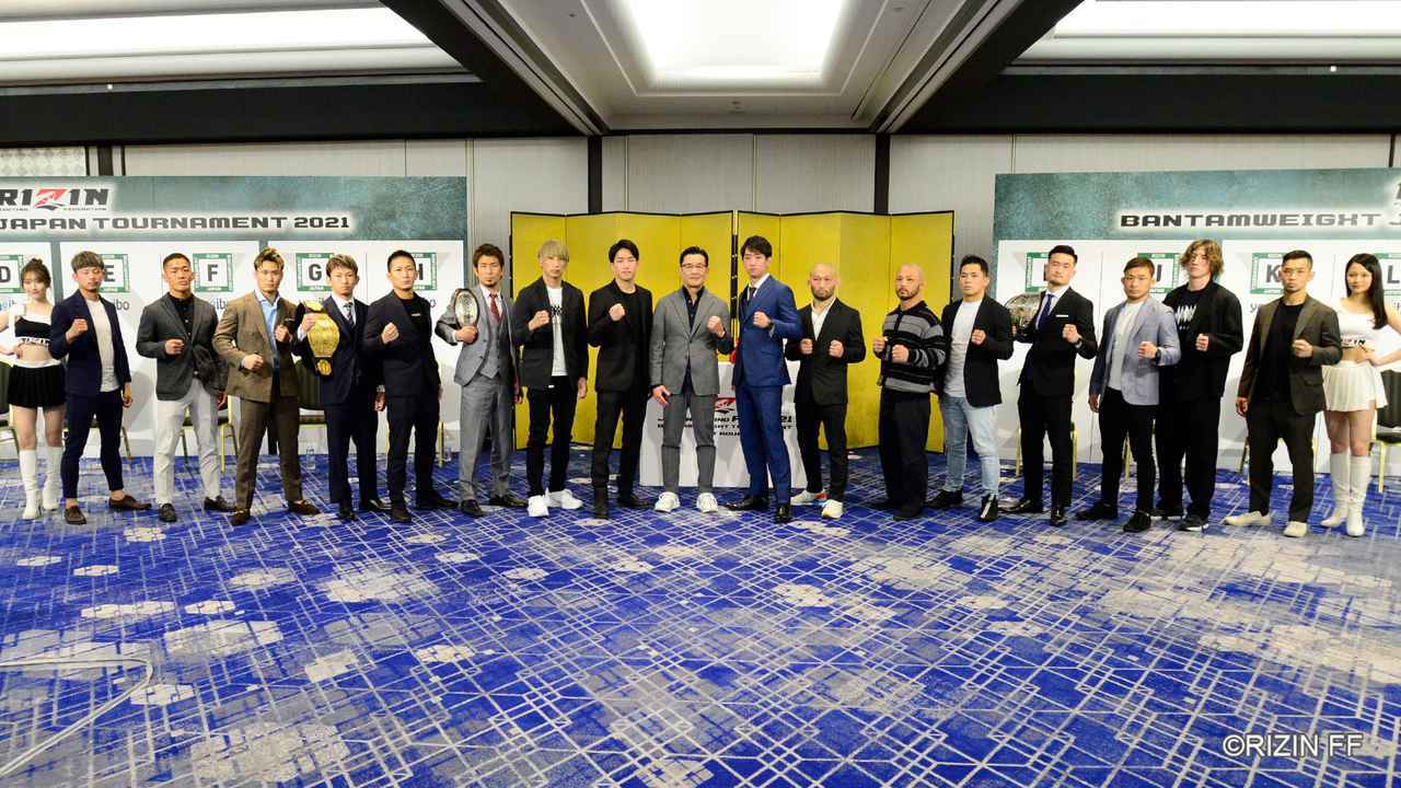 榊原信行CEOと全16名のファイターが集結した『RIZIN JAPAN GRAND-PRIX 2021 バンタム級トーナメント 1st ROUND』抽選会