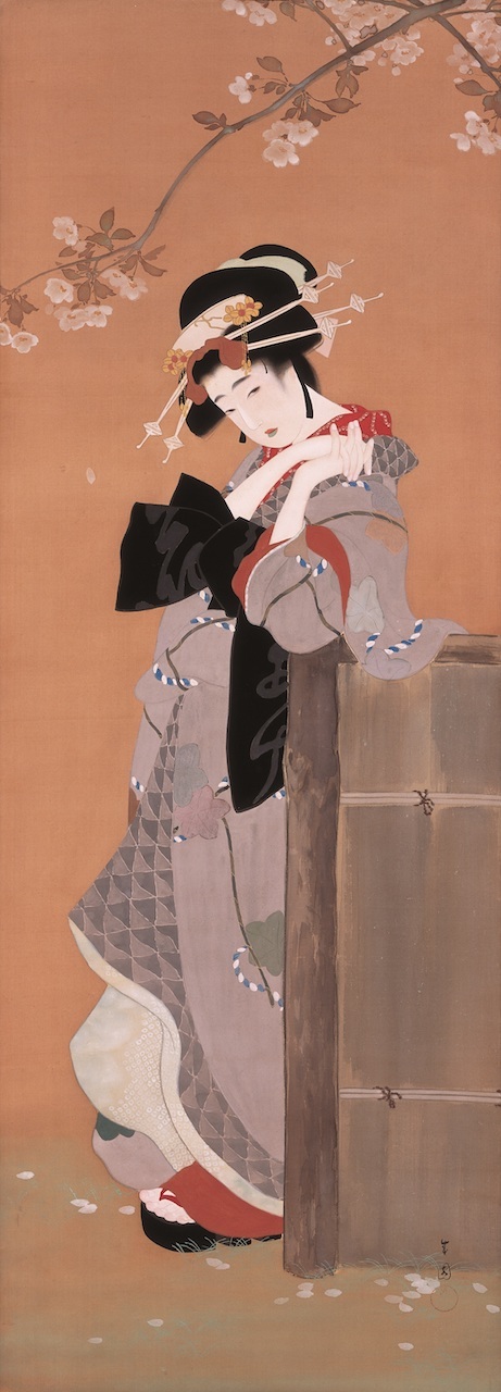 島成園 「桜花美人」 大正12年（1923）頃 木原文庫【通期展示】