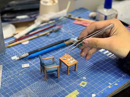 ミニチュア制作の様子 