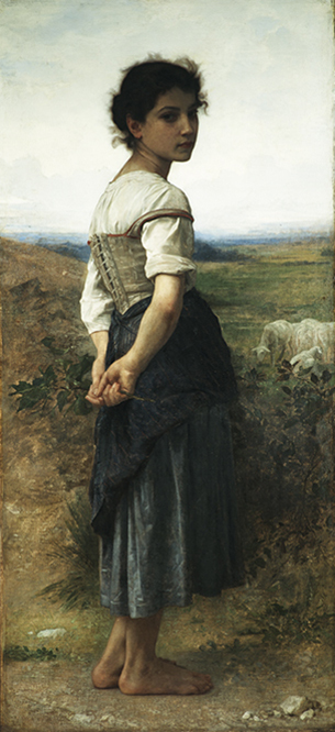 ウィリアム＝アドルフ・ブーグロー「羊飼いの少女」1885年、油彩／カンヴァス（ボードに貼付）　サンディエゴ美術館 (c)The San Diego Museum of Art