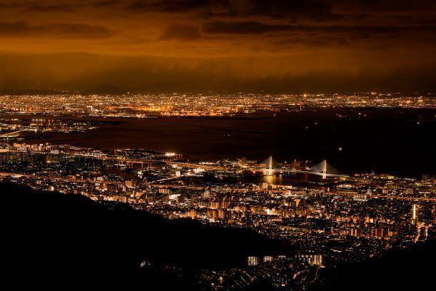 「1,000万ドルの夜景」と称される六甲山からの夜景