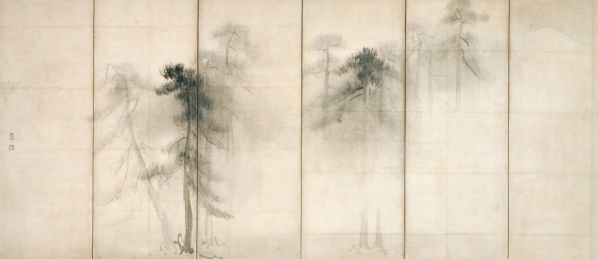 国宝　松林図屏風（左隻）  　長谷川等伯筆　東京国立博物館　桃山時代・16世紀 