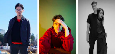 .左：tofubeats、 中：Ryan Hemsworth 右：Kimokal