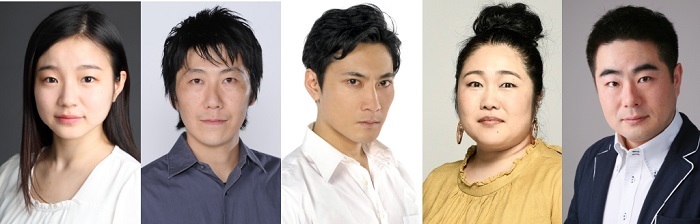 （左から）平体まひろ、長谷川敦央、藤原章寛、枝元萌、岸槌隆至