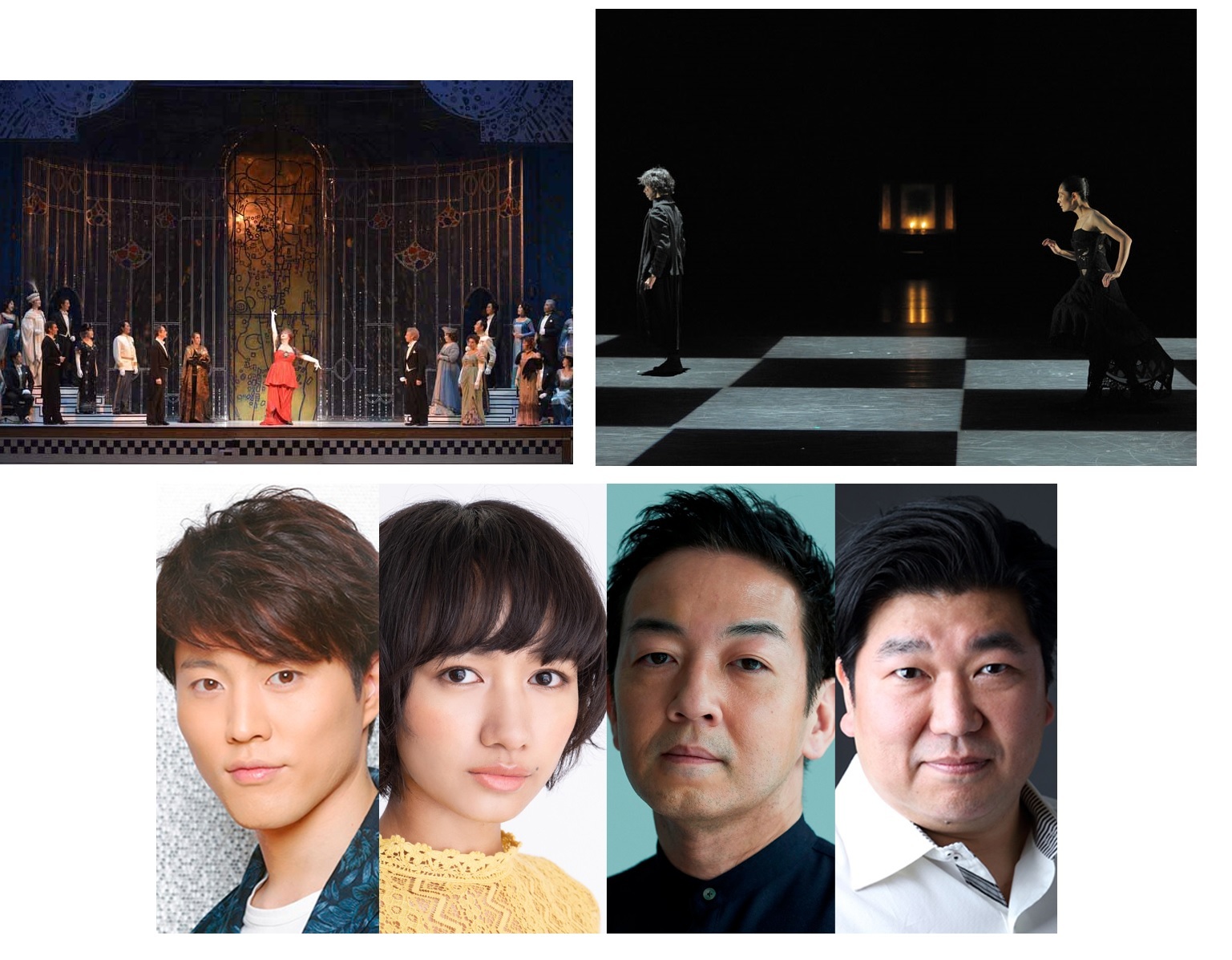 （上段左から）オペラ『こうもり』、ダンス『Shakespeare THE SONNETS』、（下段）演劇『ピーター＆ザ・スターキャッチャー』