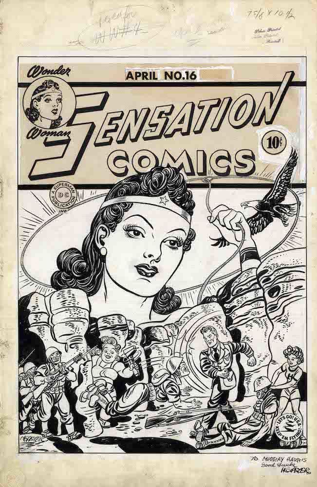 Sensation Comics #16 Cover 1943 Artiste Harry-G-Peter  DETECTIVE COMICS and all related characters and elements (C)&TM DC (s21)
