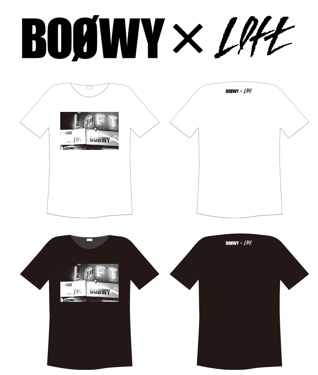 BOØWY×LOFT コラボレーションTシャツ 　(C)2021 YUI MUSIC INC. / LOFT PROJECT