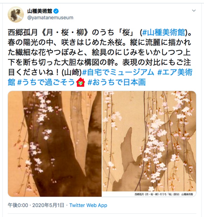 山種美術館ツイッターより引用 （2020年5月1日12時のツイートより）