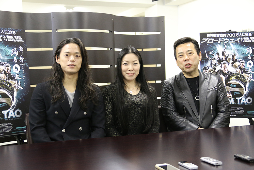 「DRUM TAO」（左から）岸野 央明・西 亜里沙・藤高 郁夫 (撮影＝こむらさき)