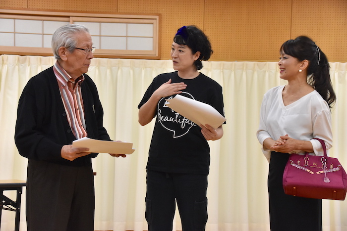 舞台『うつつ』 小松政夫の大生前葬 の稽古場の様子