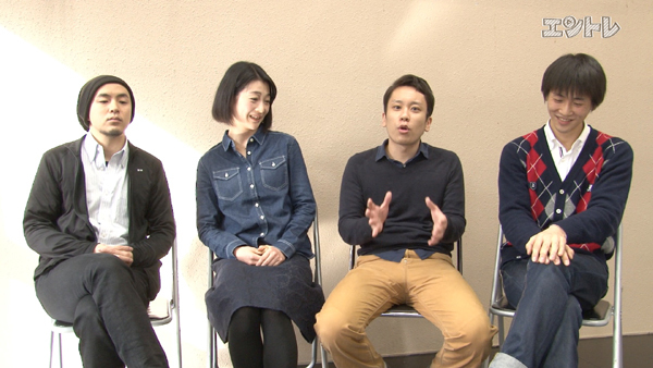 写真左から、船岩祐太、藤井咲有里、土田祐太、遠山悠介