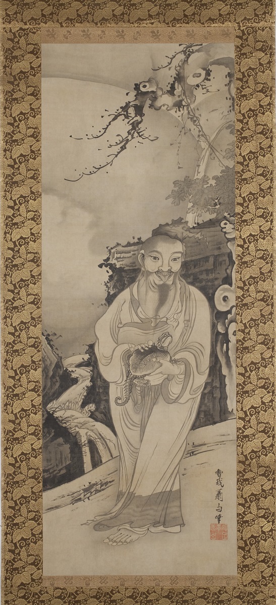曾我蕭白　仙人図　江戸時代（18世紀）　絹本墨画淡彩 102.0×37.0 cm