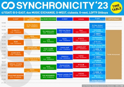 『SYNCHRONICITY’23』タイムテーブル発表　xiexie、tiny yawnの出演も決定