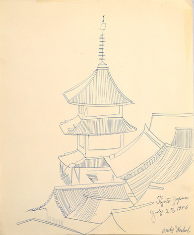 アンディ・ウォーホル 『京都（清水寺）1956年7月25日』1956年（アンディ・ウォーホル美術館所蔵） (C) The Andy Warhol Foundation for the Visual Arts, Inc. / Artists Rights Society (ARS), New York
