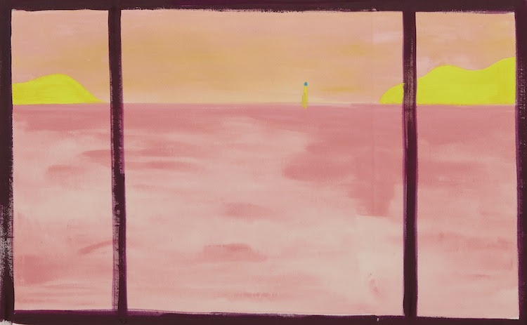瀬戸内の海、夕方5時32分    sea of setouchi, pm 5:32 2019 acrylic on canvas 59.0 x 94.5 cm (C)Ellie Omiya