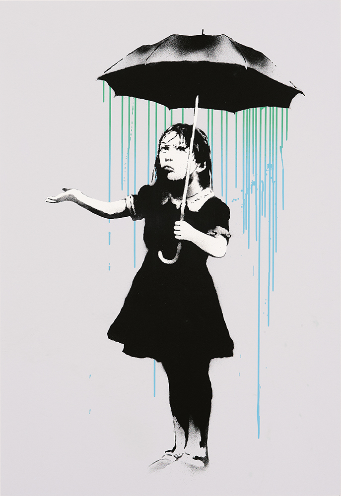 バンクシー《ノラ》　Nola(Pea Green Blue Rain)　2008年　個人蔵　(C)