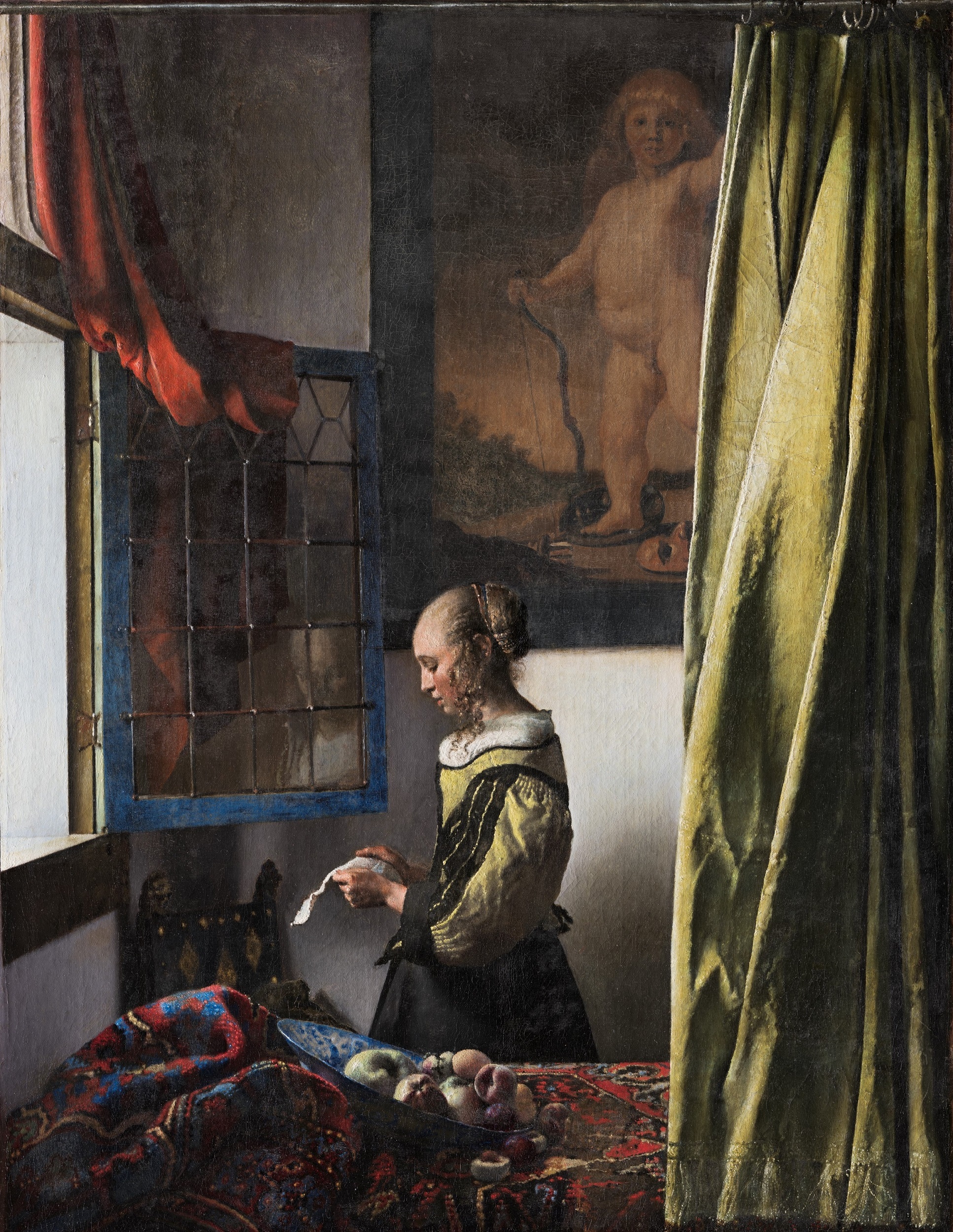 ヨハネス・フェルメール 「窓辺で手紙を読む女」（修復後）1657-59年頃 ドレスデン国立古典絵画館