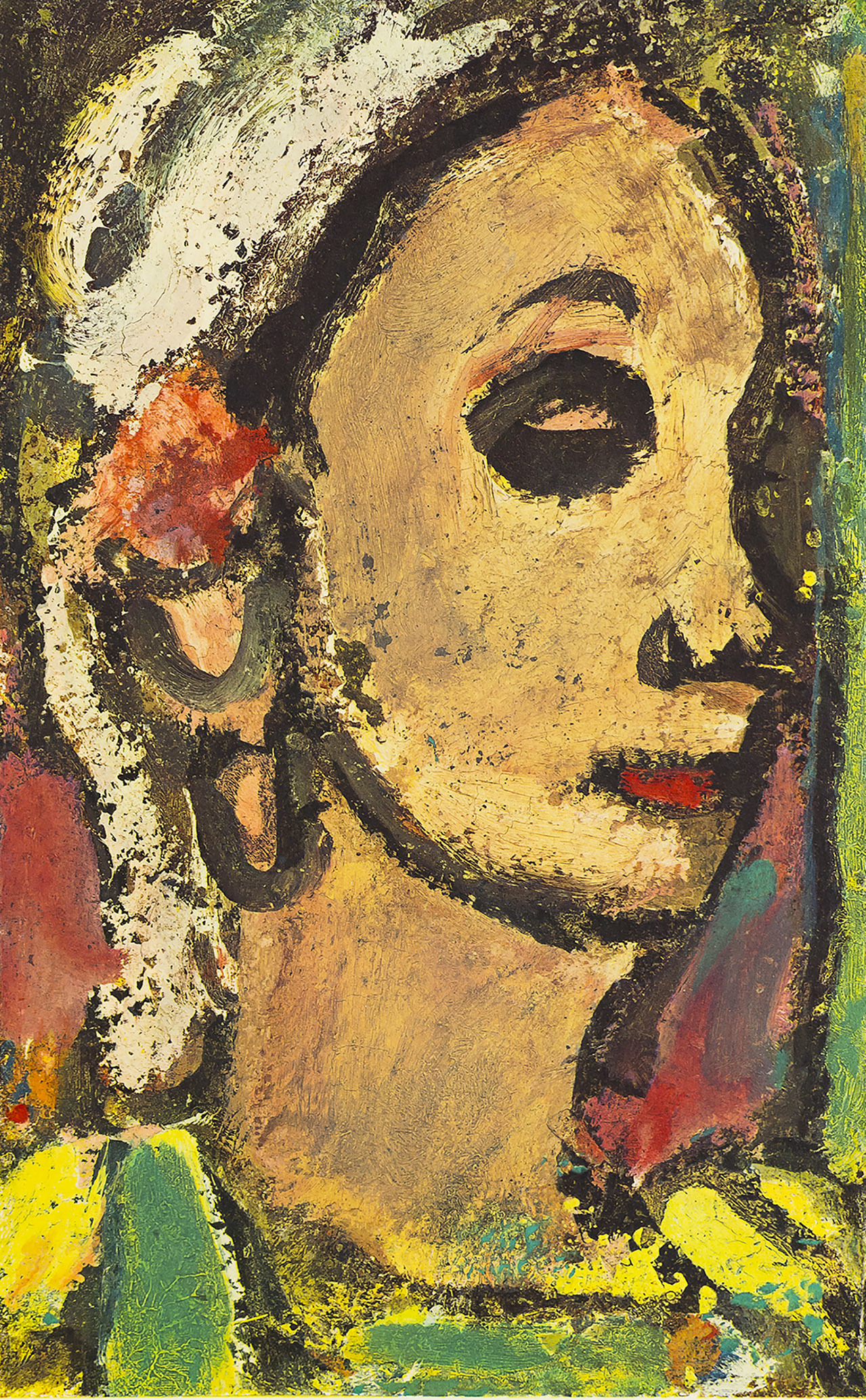会期①出品作品：扉絵 《ソランジュ》(『ヴィザージュ』1)、 ジョルジュ・ルオー《ソランジュ》(1935-39)に基づく複製画、 ジョルジュ・ルオー財団、パリ
