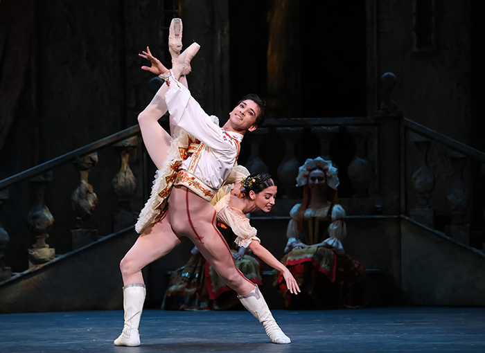 Houston Ballet Principals Karina González and Charles-Louis Yoshiyama in Ben Stevenson’s Coppélia