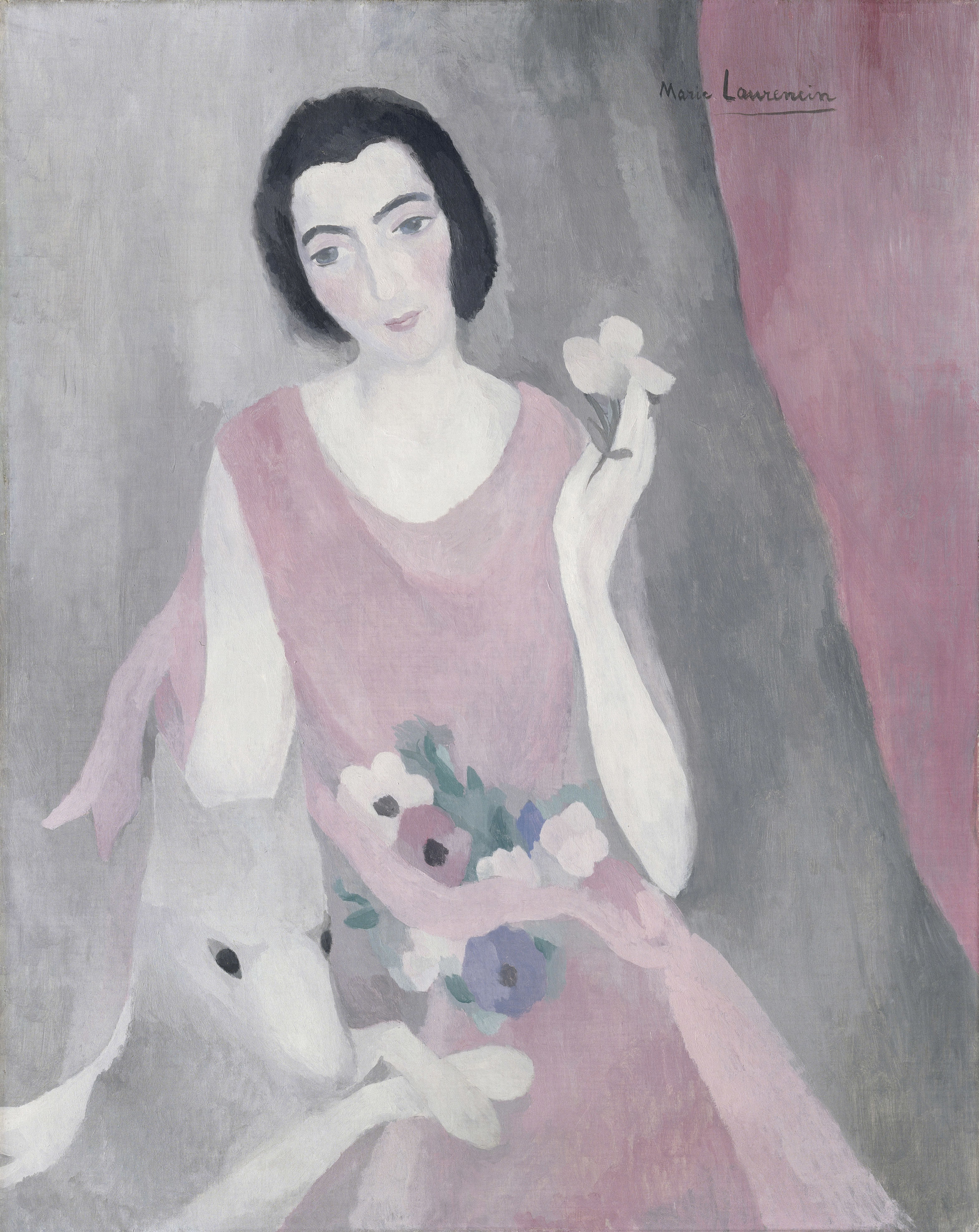 マリー・ローランサン《ポール・ギョーム夫人の肖像》1924年頃、油彩・カンヴァス、92×73cm、オランジュリー美術館