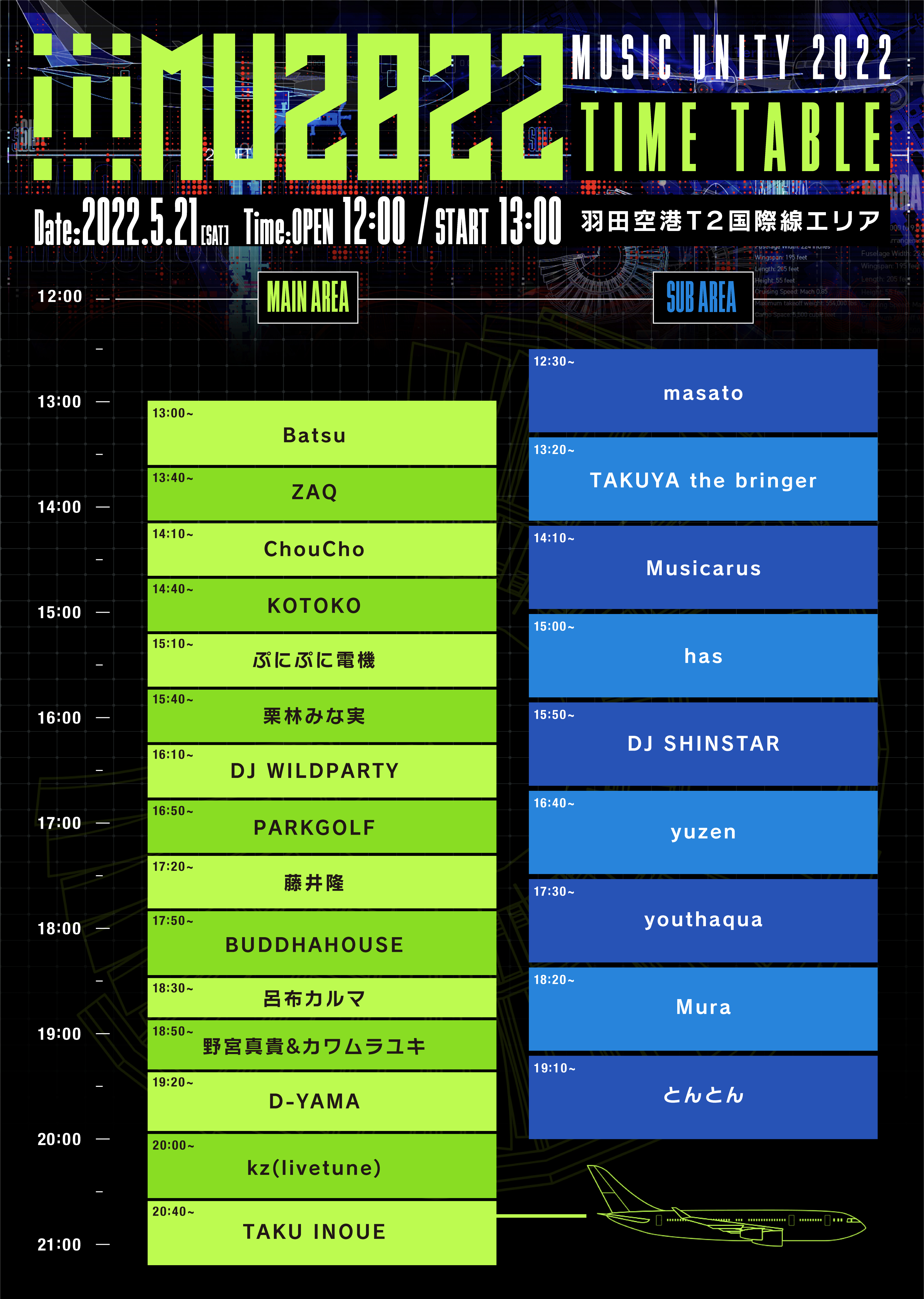 羽田空港ターミナル新エリアで開催される音楽フェス『MusicUnity2022