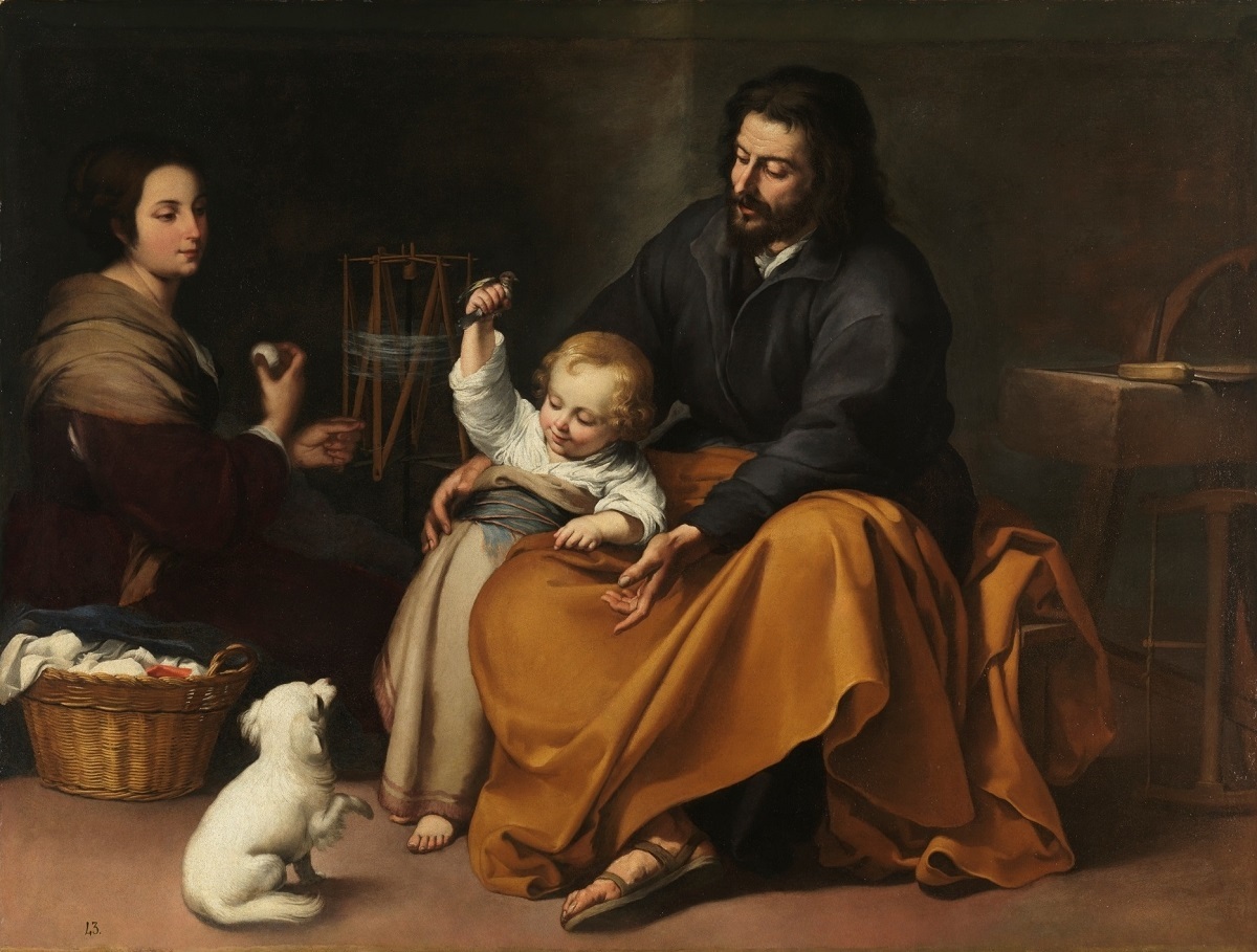 バルトロメ・エステバン・ムリーリョ《小鳥のいる聖家族》1650年頃 マドリード、プラド美術館蔵 © Museo Nacional del Prado