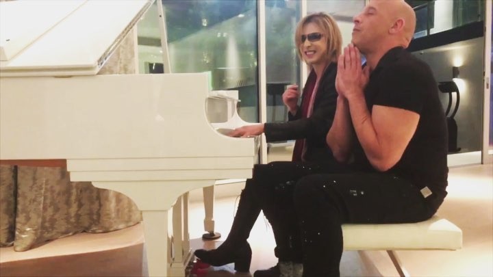 YOSHIKI×ヴィン・ディーゼル2ショット動画（Instagram）より