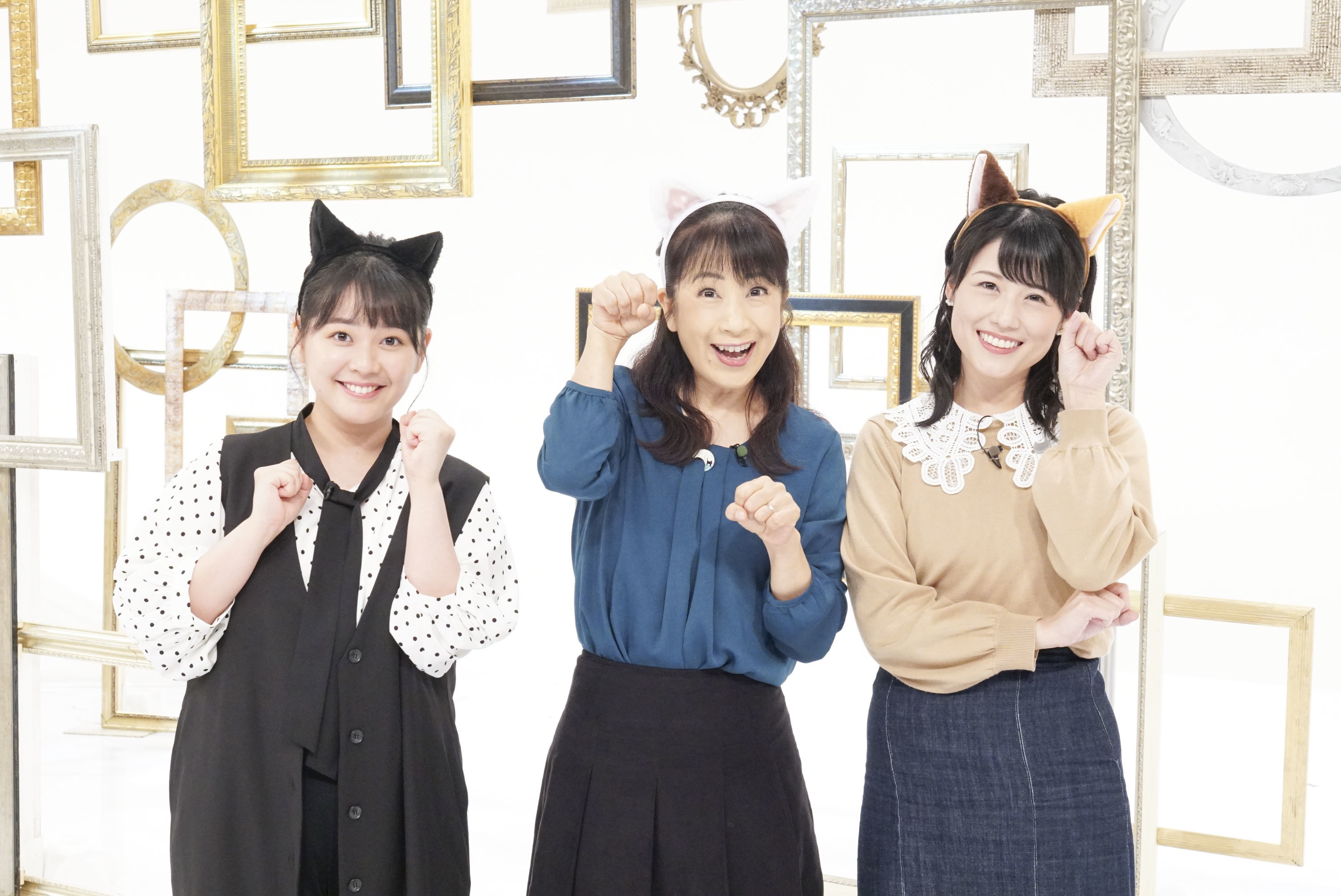 『にゃんだらけ in 大阪vol.2』公式アンバサダーの谷元星奈アナウンサー、関純子アナウンサー、中島めぐみアナウンサー