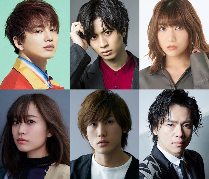 （上段左から）花村想太、岡宮来夢、宮澤佐江（下段左から）林愛夏、植原卓也、中川晃教