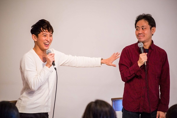 SPAC『授業』アーティストトーク　写真左から成河、西悟志 （撮影：中尾栄治）